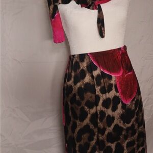 Fashion Nova Pink and Brown Leopard Print Top